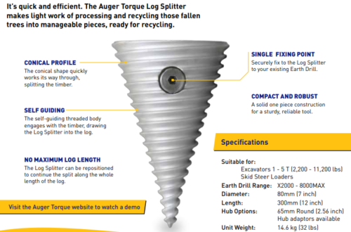 Auger splitter store