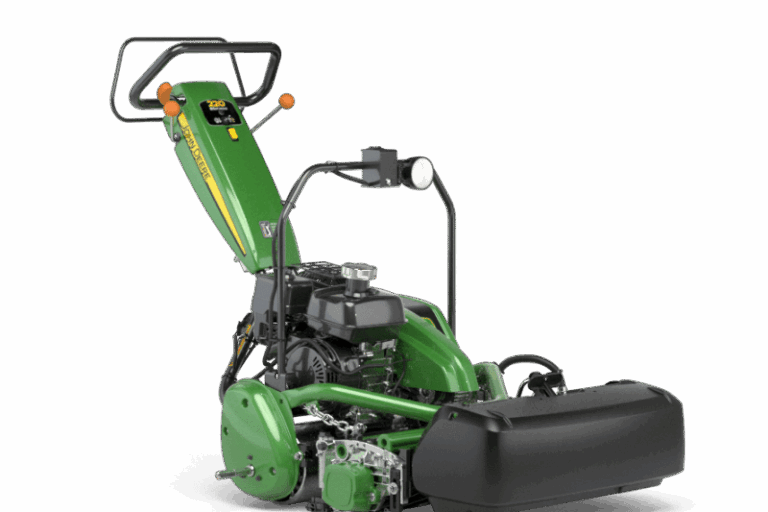 John Deere 220E walk behind hybrid greens mower